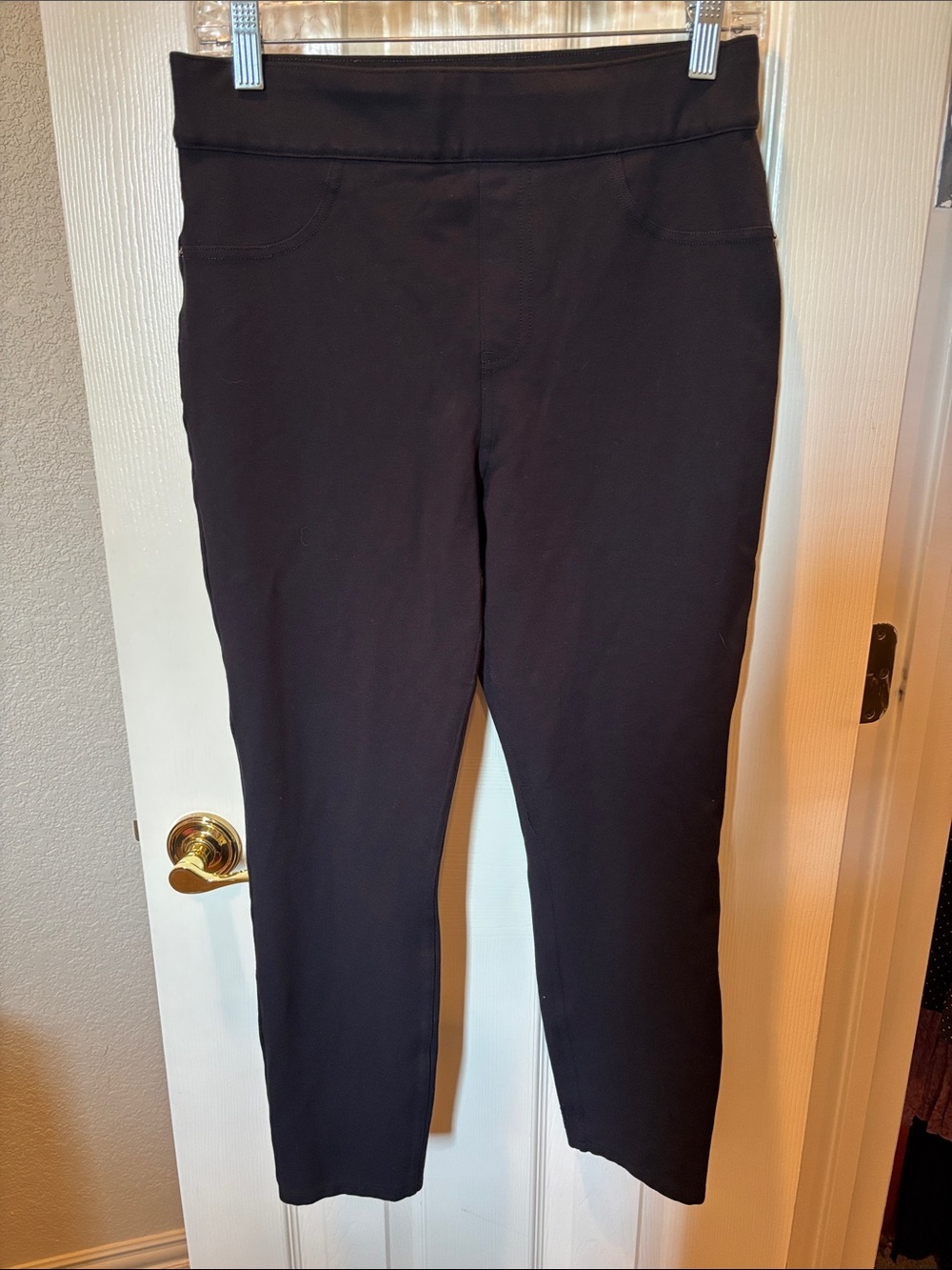 Spanx The Perfect Black Pant Ankle Backseam Skinny Ponte Pull On size Large